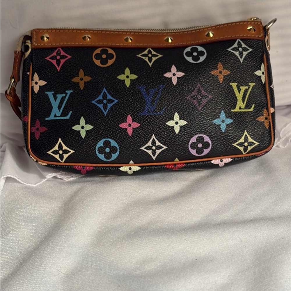 Louis Vuitton Black Clutch with Multicolor Monogram